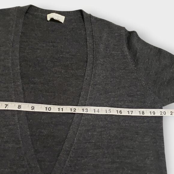 Wrap London Merino Wool Lace Trim Longlined Cardigan Grey Sz 10 Gothic Romantic - Picture 10 of 13